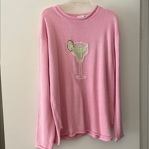 Gilli Pink Sweatshirt with Green Cocktail Design